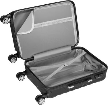 Набір валіз Zelsius 3 шт., чорний | ABS, з кодовим замком, подвійними колесами та внутрішнім роздільником | Ручна валіза, набір валіз, ролер, велика валіза, багаж