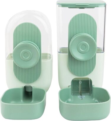 HENYEER Automatic Pet Feeder and Water Dispenser - Hanging Design for Small Animals (Rabbits, Ferrets, Cats, Dogs, Birds) - Green