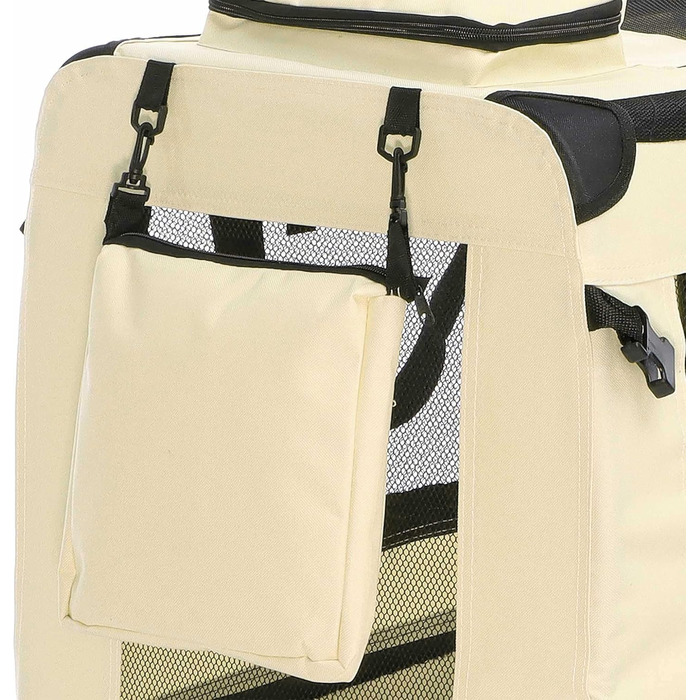 Складана переносна коробка для собак та котів Fudajo (50x35x35 см, 600x420x440 мм), бежева