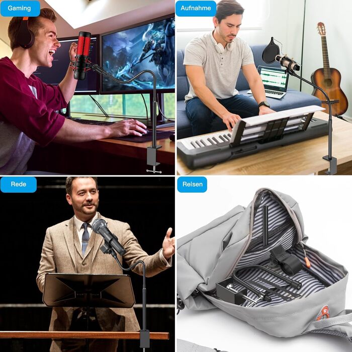 Кріплення для мікрофону Zealsound Hy20-19: регульований штатив-ластик з кріпленням, адаптер 3/8' - 5/8', для Blue Snowball, Ice, Spark, SoloCast