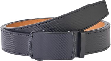 Чоловічий шкіряний ремінь VRLEGEND з автоматичною застібкою (ратинг) без дірок для ділового костюма, регульований розмір, з подарунковою коробкою, чорний