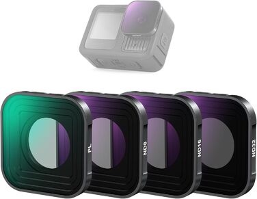 Фільтри NEEWER CPL ND для GoPro Hero 13/12/11/10/9 (6 шт.): CPL, ND8, ND16, ND32, ND64, ND1000. HD багатошарові поляризаційні фільтри нейтральної щільності для екшн-камери