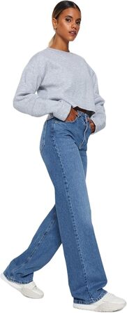 Джинси жіночі Trendyol з широкими штанинами та високою талією, блакитні