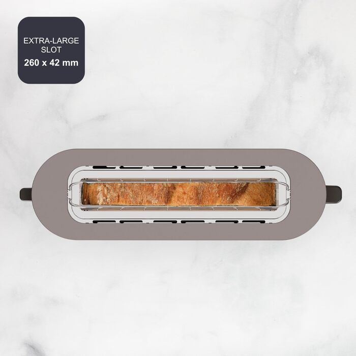 Тостер BLACK+DECKER BXTO1960E: 1960W, цифрове налаштування, 6 рівнів підсмажування, 4 відділення, функції: стоп, підігрів та розморожування, автоматичне центрування, підігрівач для тостів