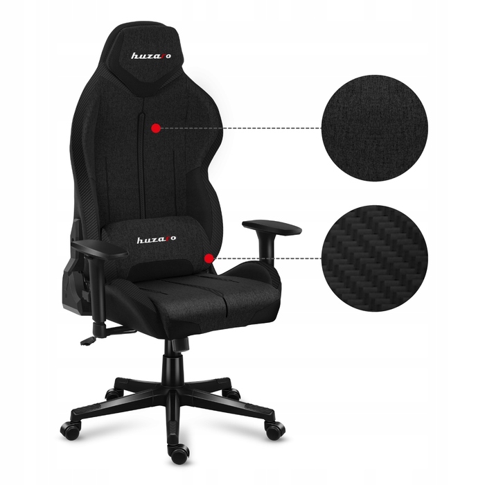 Ігрове крісло Huzaro Force 7.9 Black Mesh, тканина, чорне