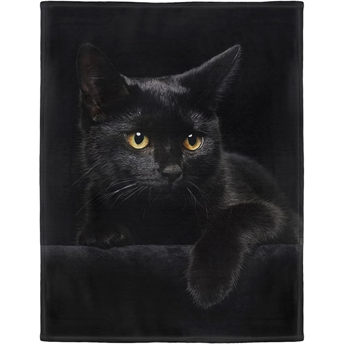 YISUMEI Blanket 150x200 cm Cozy Blanket Soft Flannel Soft Fleece Blanket Bedspread Black Cat 150 x 200 cm