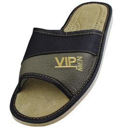 Чоловічі тапочки APREGGIO з натуральної шкіри – зручні та комфортні, сірого кольору, розмір 40-46 (EU 43)