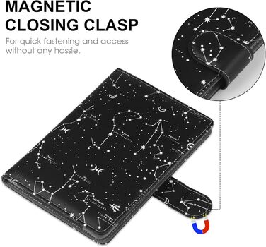 Чохол для Kindle, Kobo, Pocketbook, Tolino, Sony eReader (6.8'') з підставкою, шкіра, Konstellation