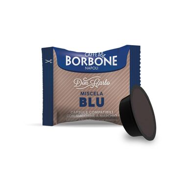 Капсульна кава Caffè Borbone Don Carlo Blaue Mischung (Синя суміш), сумісна з Lavazza A Modo Mio, 100 капсул для домашніх еспресомашин
