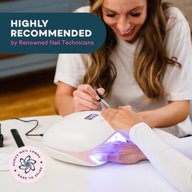 SUNUV LED лампа для гелевих нігтів - швидкий сушар з таймером, LCD-дисплеєм та інфрачервоним сенсором (рожевий)