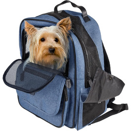 Дитячий рюкзак Wiro Blu – 40x25x41 см – поліестер – з відкидними клапанами, знімний дно, страховка, підтримка спини, нагрудний ремінь, фіксація на візку – 1 шт.