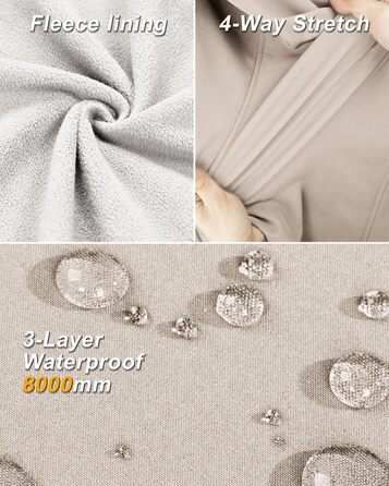 Жіночий софтшеллова жилетка 33000ft з капюшоном, флісовою підкладкою та 5 кишенями для їзди на конях, бігу, хайкінгу (4XL, світло-кахкі)