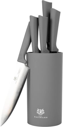 Набір ножів Karl Hausmann 5 предметів: набір ножів, ніжний блок, кухонні ножі з нержавіючої сталі (сірий)