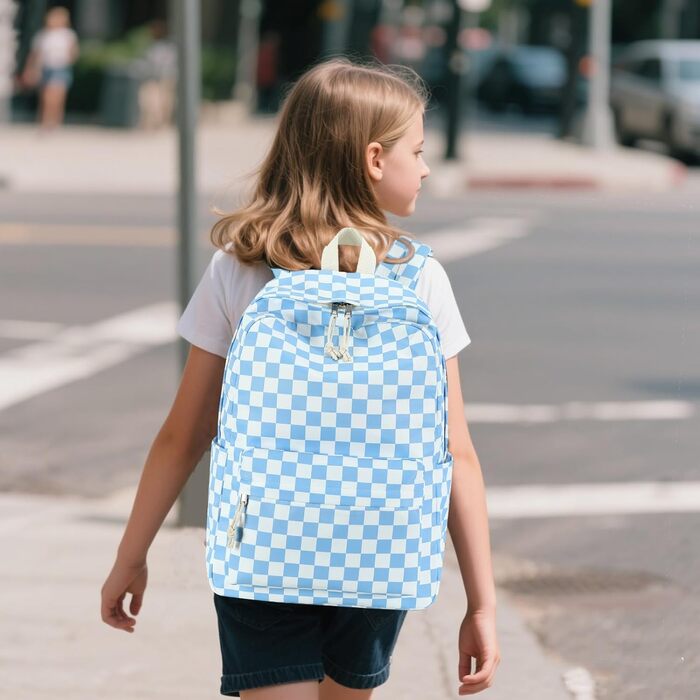 Шкільний рюкзак LEDAOU для хлопчиків та дівчаток-підлітків, білий з ромашками, чорний, блакитно-білий, для щоденного використання