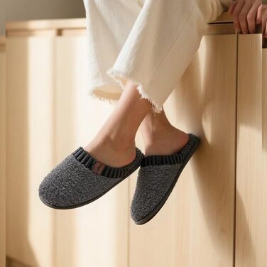 Тапочки халатні жіночі Mabove Hausschuhe з меморі-піною, теплі зимові для дому, сірі, 40/41 EU