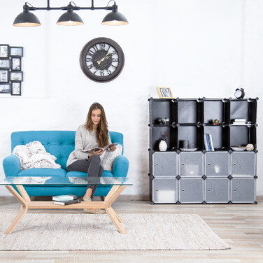 Relaxdays Plastic Storage Shelf with 16 Compartments