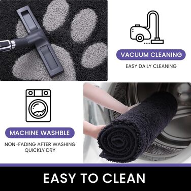 Килимок для дому 50x80 см, антиковзаючий, миючий, низький профіль, супер вбираючий, для собак, сірий (Runner 80x178 см)