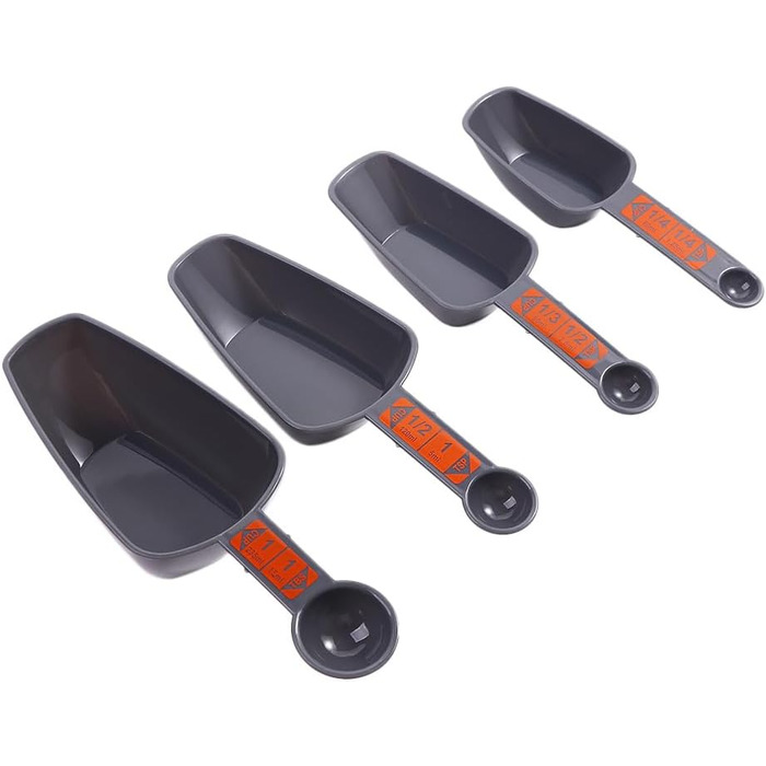 CMBSSTBB 4-Piece/Set Double-Head Measuring Spoons Measuring Cups with Scale 1/4 Cup to 1 Cup PP Scoop Teaspoon Kitchen Measuring Tool