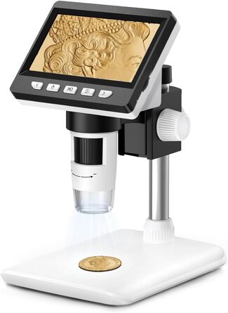 USB мікроскоп Misilmp з LCD екраном 4.3 дюйма, 1000x збільшення, 1080P, з LED підсвічуванням, для дітей та дорослих, сумісний з MacOS та Windows