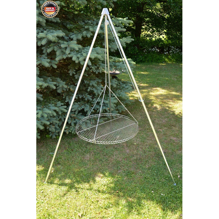 Three-legged swivel grill including 70 cm grill grate, made in Germany