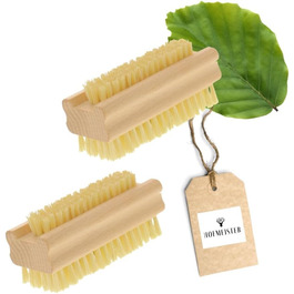 HOFMEISTER® Bath Brush with soft natural bristles, made of pear wood, 44 cm length, Made in Germany (Nail Brush, 2)