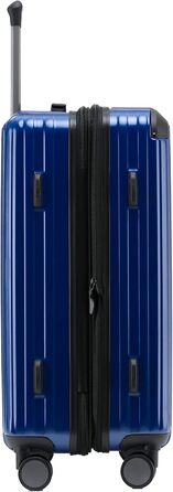 Чемодан з TSA-замком, телескопічною ручкою та 4 колесами, жорсткий корпус (Diamondblau, компактний)
