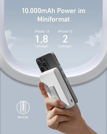 Anker Power Bank 10000mAh Магнітний, бездротовий, для iPhone 13/12 (білий)