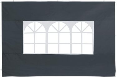 Deuba® 2-piece side walls, each 3x2 m (approx. 9.8 x 6.6 ft), water-resistant, side windows with zipper, tie-down straps, gazebo, pop-up tent, party tent, garden tent, anthracite, 6x3m
