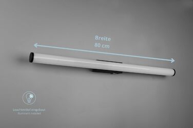 Lightling LED Wall Light, Bathroom Light, Mirror Light Leo, Protection Class IP44, in matte black metal, 80.4 x 5.5 x 8.5 cm