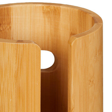 Relaxdays Bamboo Round Toilet Paper Holder