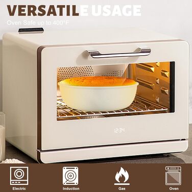 Набір посуду Numola 10 предметів: каструлі та сковорідки з антипригарним покриттям, знімні ручки, керамічний набір посуду для індукційних плит, кемпінгу, сумісний з посудомийною машиною