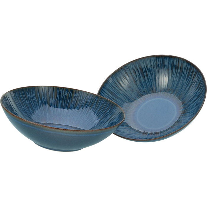 CreaTable Набір посуду Sea Breeze, 18 предметів, з кераміки, для миття в посудомийній машині та використання в мікрохвильовій печі, Made in Portugal (Набір мисок, блакитний)