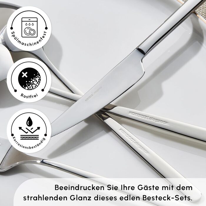 Karaca Boreas 12-Person Cutlery Set, 84 Pieces - High-Quality Stainless Steel Tableware Set for Exquisite Table Culture