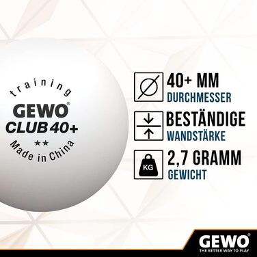 Набір тенісних кульок GEWO Training Club 2 зірки (40+) - 72 шт. з ABS пластику, для тренувань