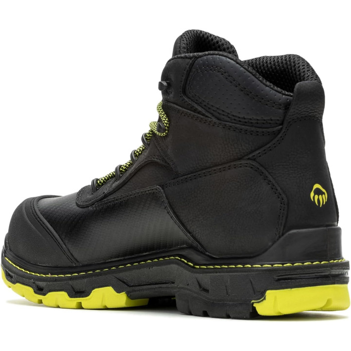 Черевики робочі чоловічі Wolverine Overpass 6' Mid Composite Toe Waterproof, 11, Чорний/Лайм