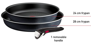Набір сковорідок Tefal Ingenio So'Light (24/28 см), антипригарне покриття, 3 предмети