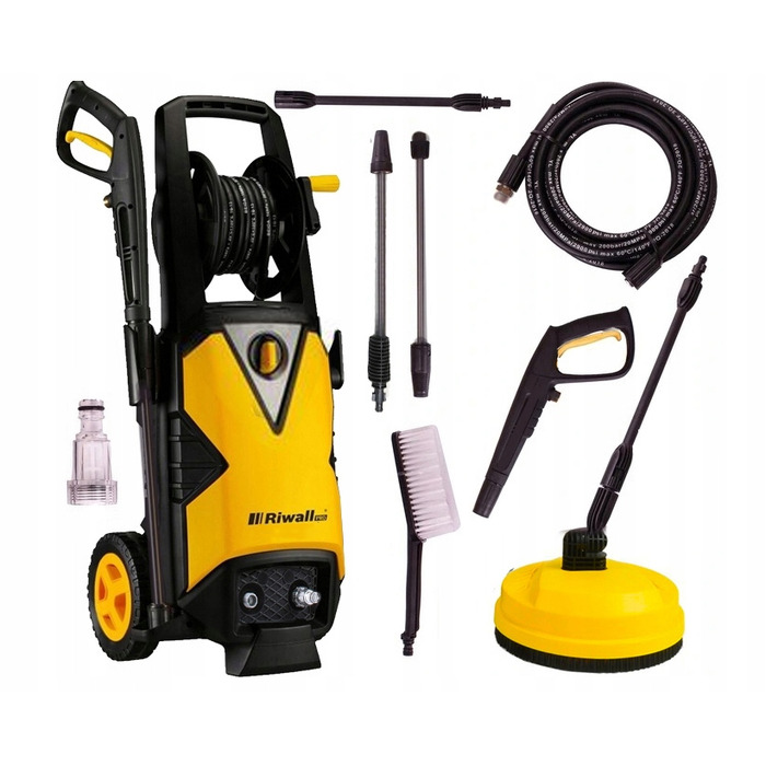 Мийка високого тиску Riwall REPW 150 SET, 150 бар, 2000 Вт, потужна