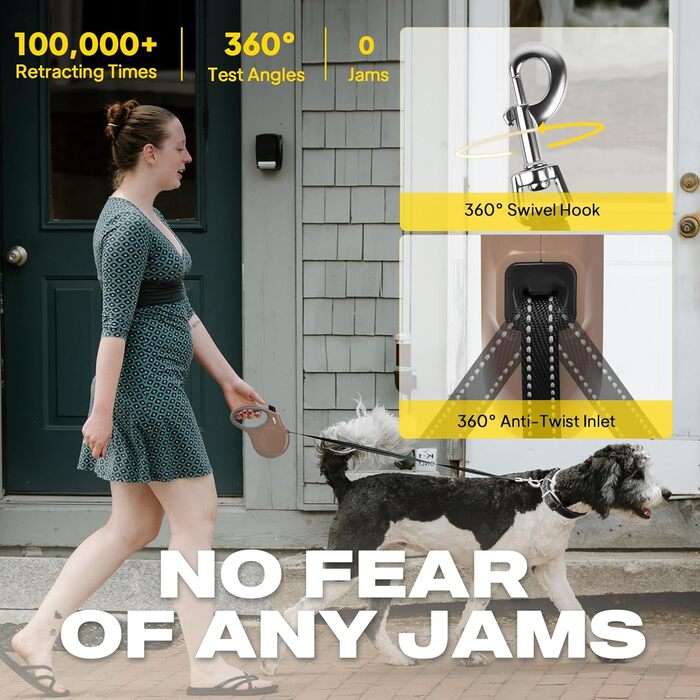 Рулетка для собак Fida, 4.8 м, для маленьких собак до 11.8 кг, 360°, кавовий/коричневий колір