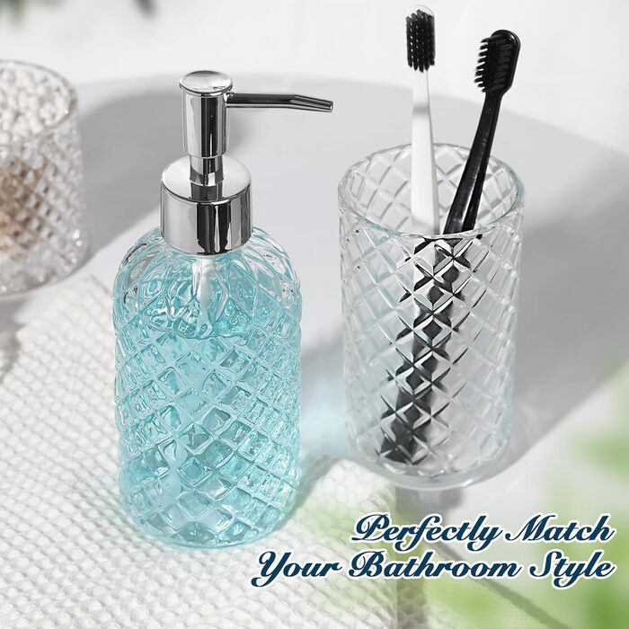 Набір аксесуарів для ванної кімнати, 4 шт., прозоре скло, повний комплект, дозатор для мила та тримач для зубних щіток, Бохо, сучасний декор