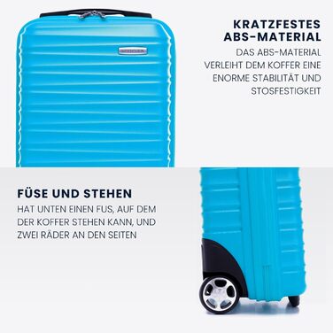 Чемодан на колесах Wittchen Groove Line L, великий, з ABS-пластику, 4 колеса, кодовий замок, чорний (підходить для Lufthansa/Eurowings/Ryanair)