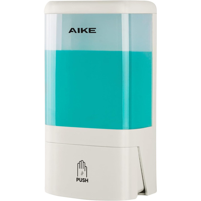 Дозатор мила рідкого AIKE для офісу, промислових приміщень та ванної кімнати, 1200 мл, настінний, з замком, прозорий індикатор