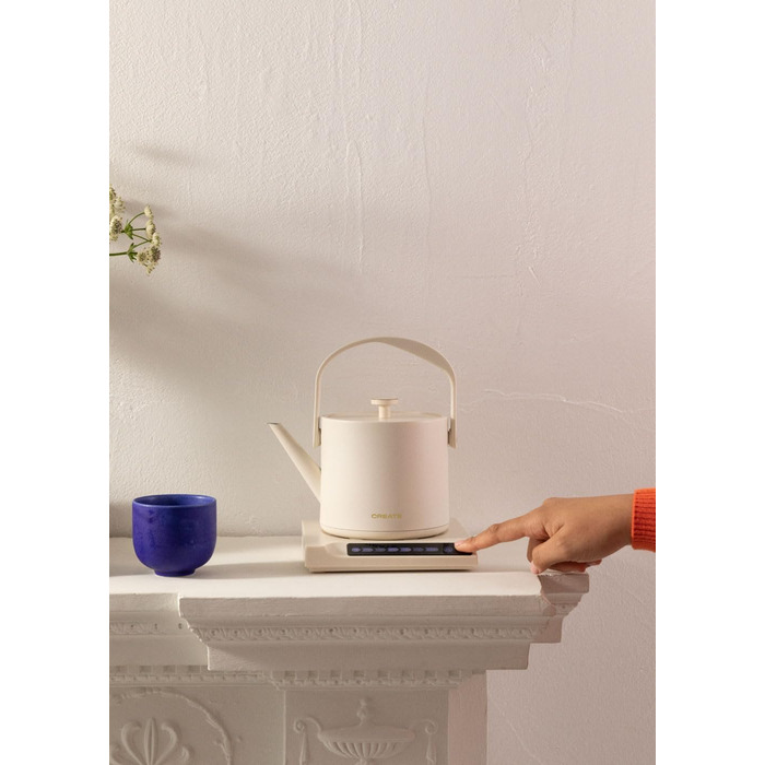 HATTORI Studio 0.5L Electric Kettle - White, Keep Warm, Safety System, Thermostat, Digital Display, Temperature Indicator, 880W