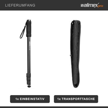 Штатив Walimex pro Einbeinstativ 171 см, алюмінієвий, для фото- та відеозйомки, до 3 кг, з сумкою