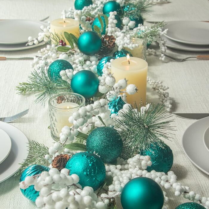 Набір ялинкових прикрас Busybee 30 шт. 6 см, пластикові кулі для ялинки, темний крячок, 60 мм