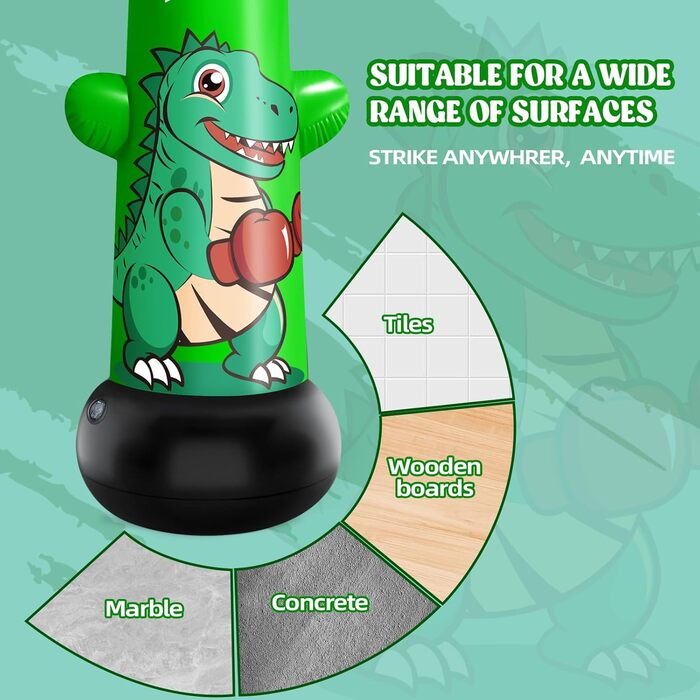 Надувний боксерський мішок JUOIFIP 120 см для дітей. Підходить для MMA, карате, таеквондо, збірка енергії