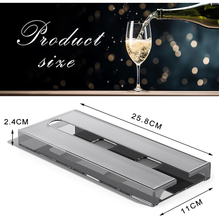 Підставки для келихів Geoyien (4 шт.), підвісні, без свердління, сірі (25,8*11*2,4 см)