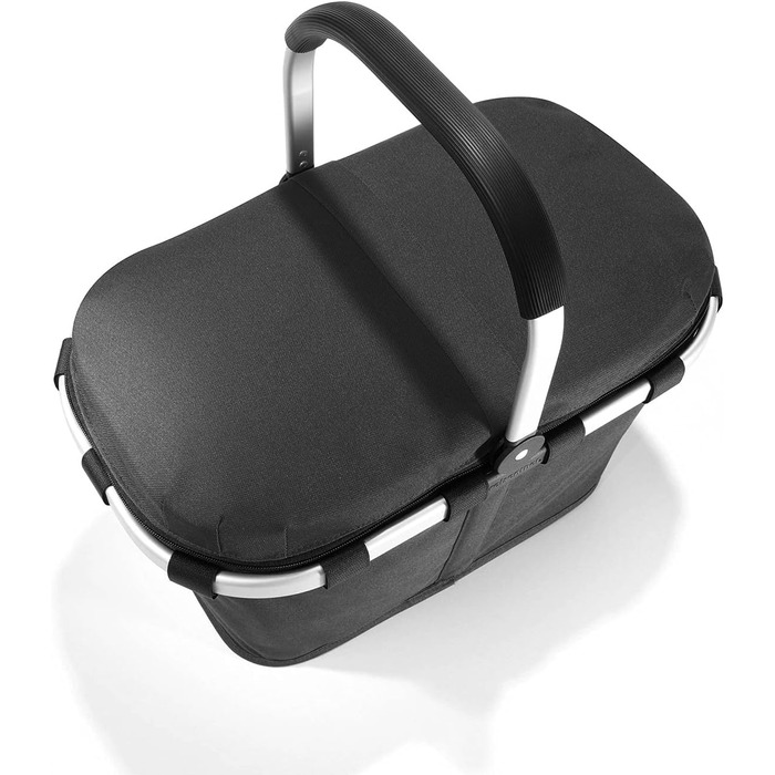 reisenthel Carrybag Iso in Black – Stable shopping bag with cooling function – Elegant and water-repellent design with a lockable lid