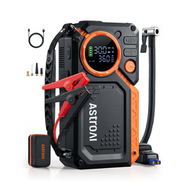 Powerbank для авто AstroAI з пусковим струмом 8000А та компресором 150PSI оранжевого кольору