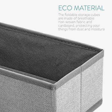 Navaris Storage Boxes Organizer System - Fabric Boxes - 12 Pieces in Various Sizes - for Wardrobe and Drawers - Foldable
