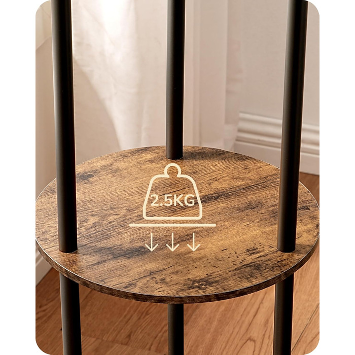 Стійка лампа EDISHINE для вітальні, вінтажна 3-лампова модель з полицею та абажуром з ротангу, 3 патрони E27, з лампочками, бохо-лампа з вимикачем на нозі для спальні та офісу, 178 см (Вінтажний коричневий)